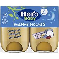 Hero Baby Buenas Noches Crema de Verduras con Rape Tarrito de Puré para Bebés a partir de 8 meses- 2 x 190 g